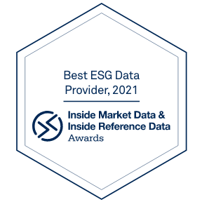 Inside Market Data Awards 2021 - Best ESG Data Provider Blue